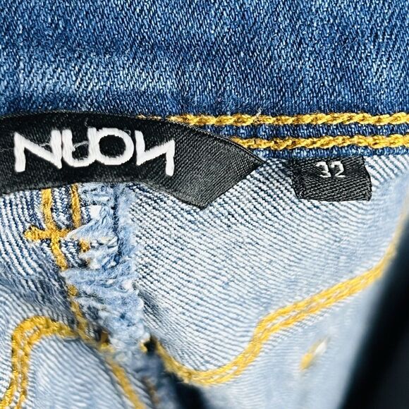 Nuon Jeans Womens 32 Blue Mid-Rise Zip ankle Denim Pant Preppy Casual - Picture 10 of 12